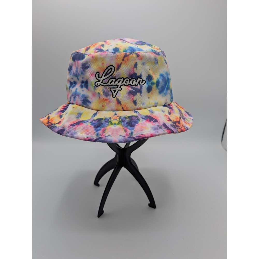 90's Style Lucky 7 Tie Dye Bucket Hat Lagoon Embroidered